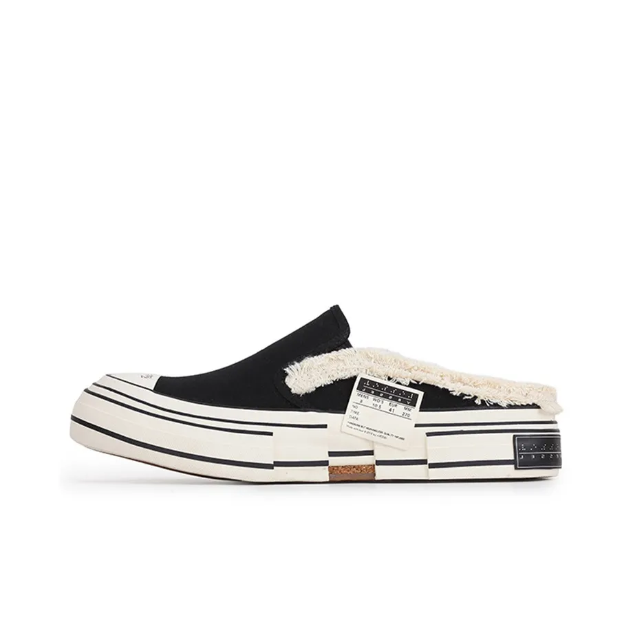 VESSEL G.O.P. Black Slip On No Laces Low Top Canvas Shoes Unisex Black