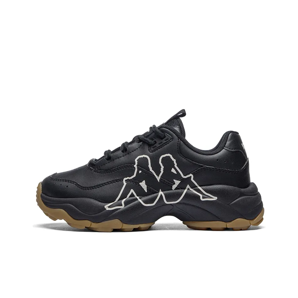 Kappa Cushioning Anti Slip Wear Resistant Breathable Support Height Increasing Low Top Chunky Sneakers Unisex Black