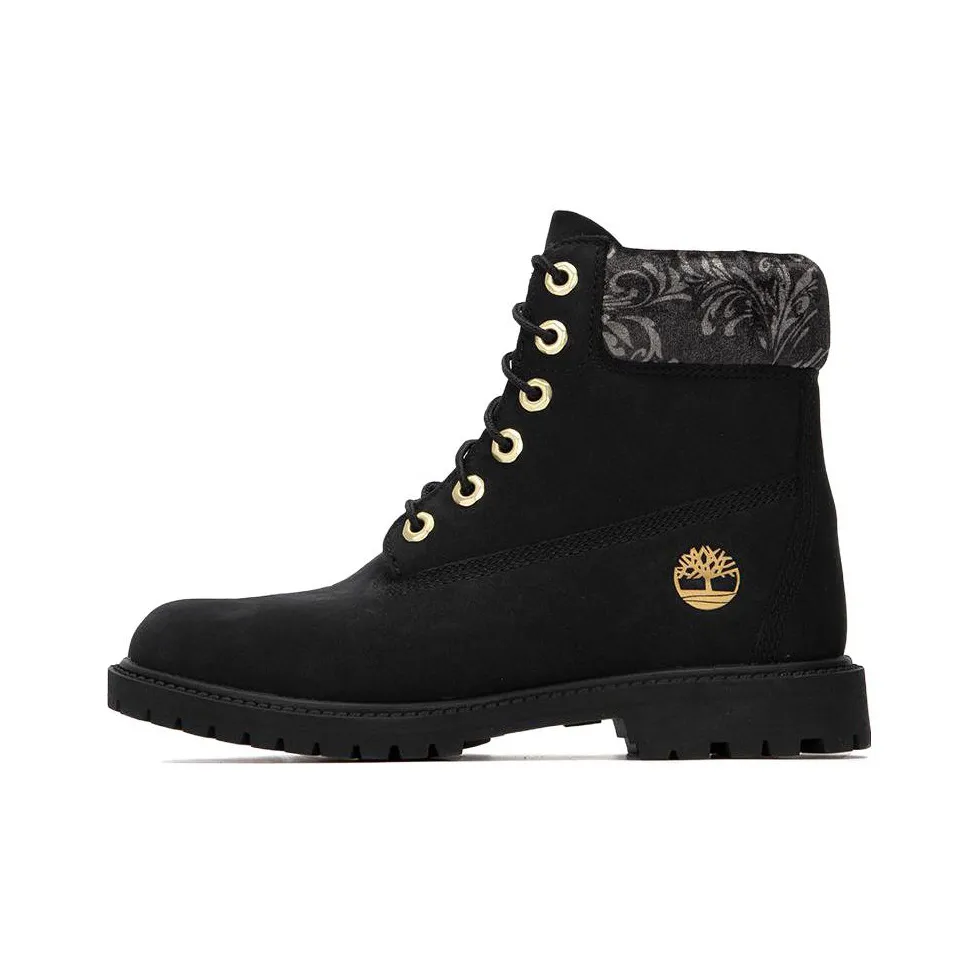 Timberland 6 Inch Heritage Lace Up Cupsole Boots 'Black Nubuck' Women's
