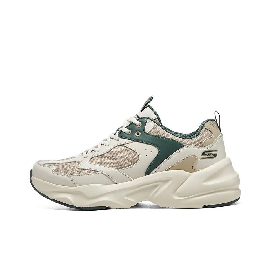 Skechers BOBS BAMINA 2 Anti Slip Wear Resistant Low Top Chunky Sneakers Men's Beige Green