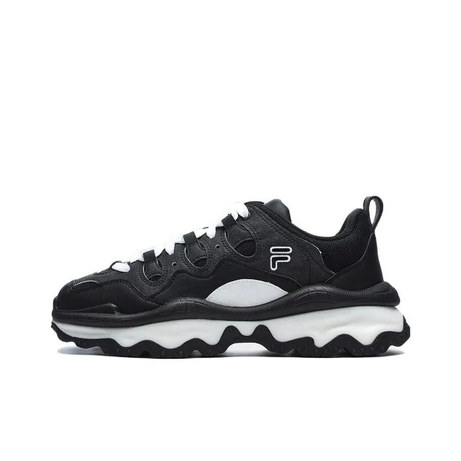 FILA FUSION QD96 Низкий Топ Толстая Подошва Кроссовки Мужские Черные Белые