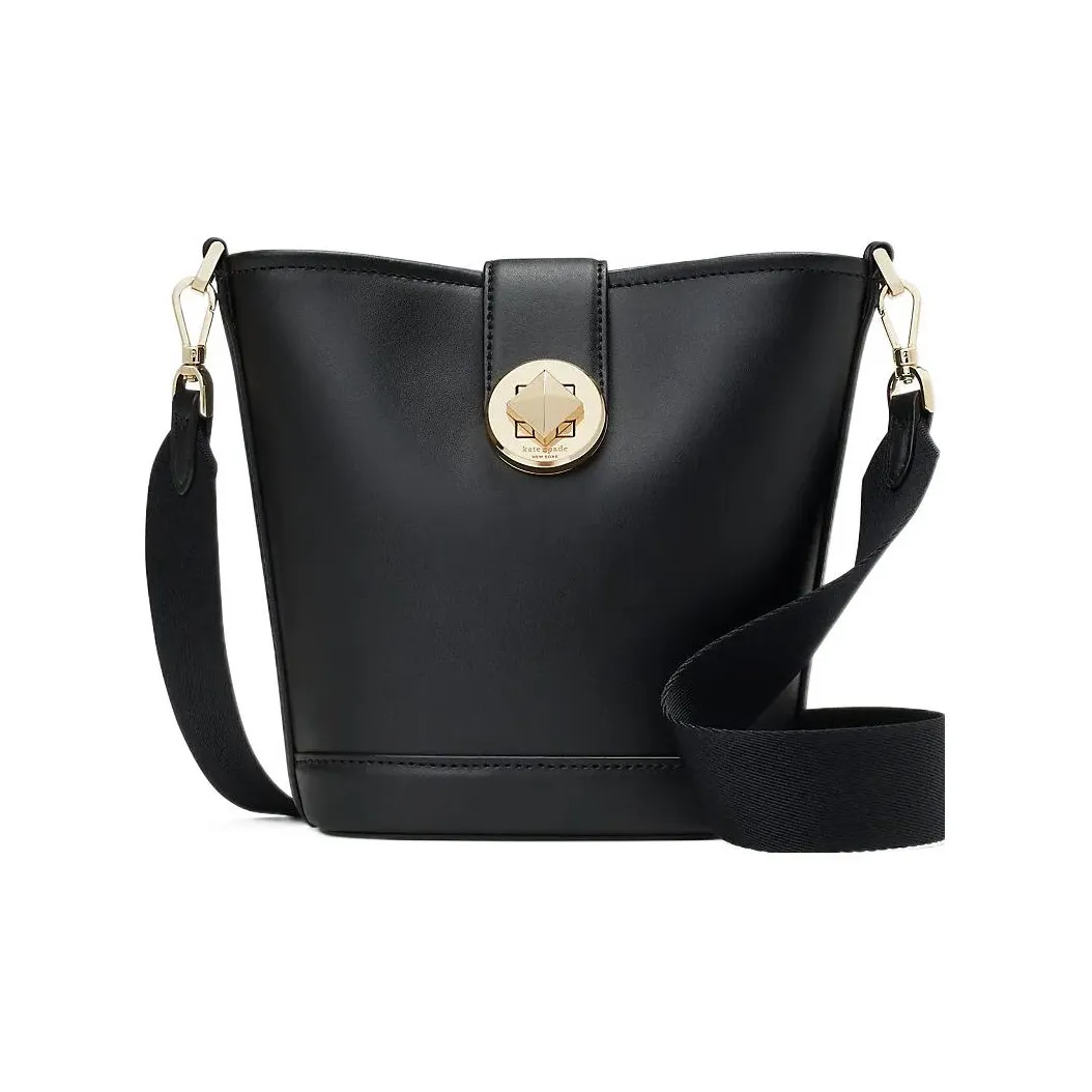 Kate Spade Smooth Cow Leather Bucket Bag Portable Crossbody Bag Shoulder Bag Women's Black