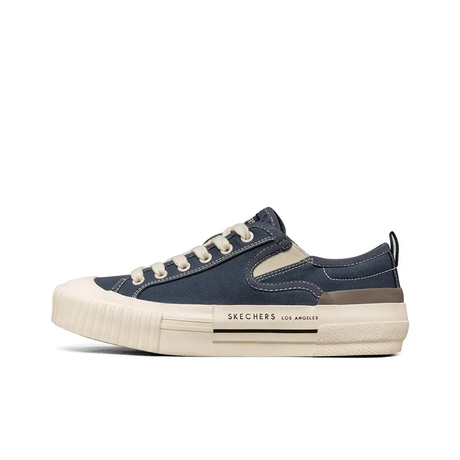 Skechers New Moon Canvas Shoes Women's Low-Top Marine Blue