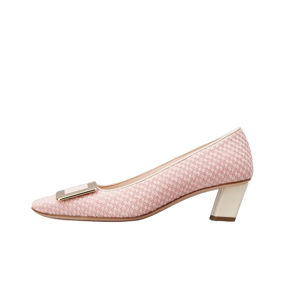 Roger Vivier Chunky Heel Casual Single Shoes Women's Pink