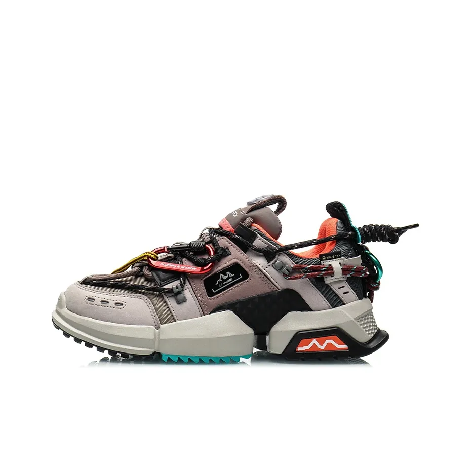 LINING Амортизация Устойчивость к истиранию Увеличение высоты Низкий топ Кроссовки с подошвой из ткани Женские Коричневый