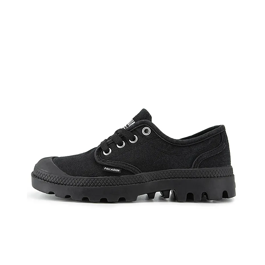 Palladium Pampa Oxford Lightweight Breathable Wear Resistant Slip Resistant Warm Low Top Canvas Shoes Women's Black