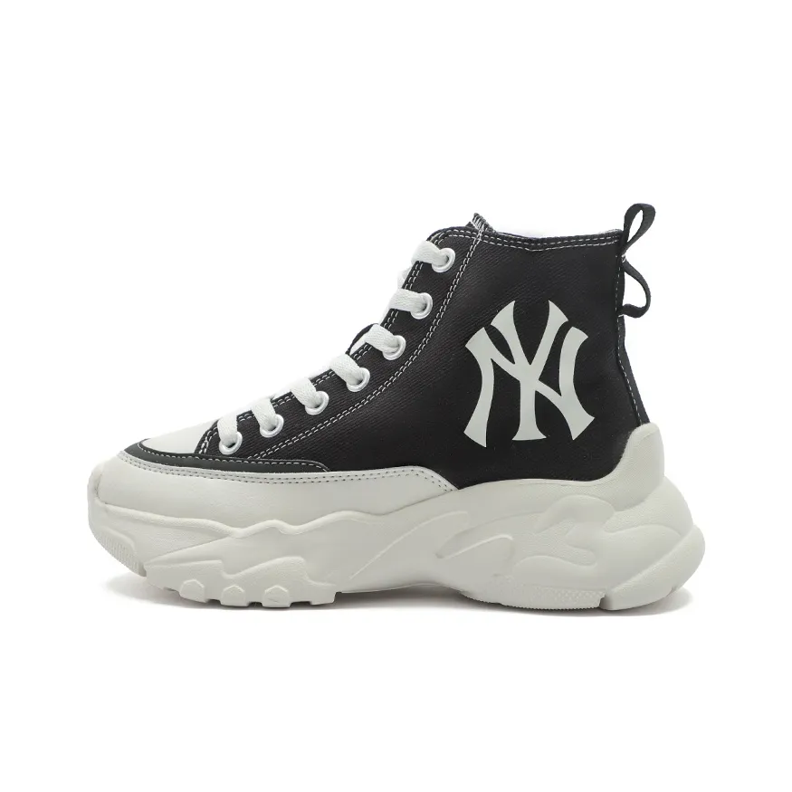 MLB Chunky High Wear Resistant Height Increasing High Top Canvas Shoes Unisex Black