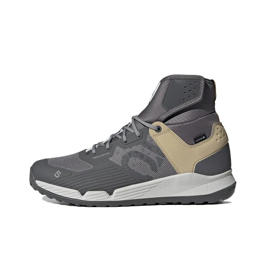Adidas Five Ten Trailcross Slip-resistant High Top Велосипедные кроссовки Унисекс Серый Бежевый