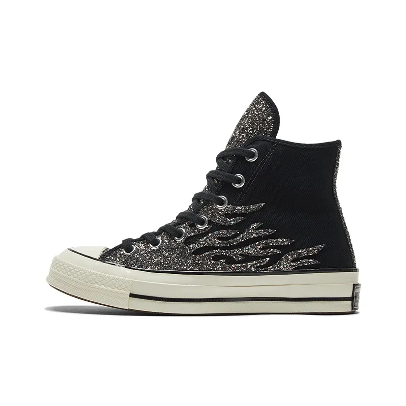 Converse Women's Chuck 70 High 'Archival Glitter Flame Black Egret' Women's
