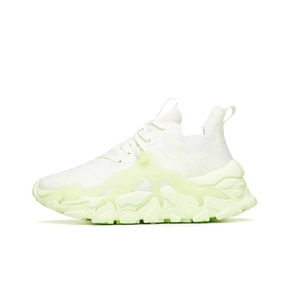 ANTA Chunky Sneakers Men's Low Top White/Neon Green