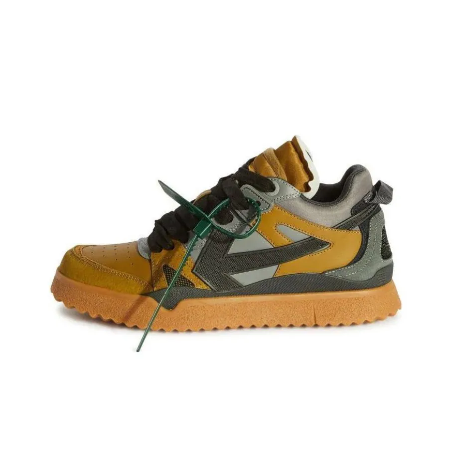 OFF WHITE Sponge Mid Top Sneakers 'Yellow Grey'