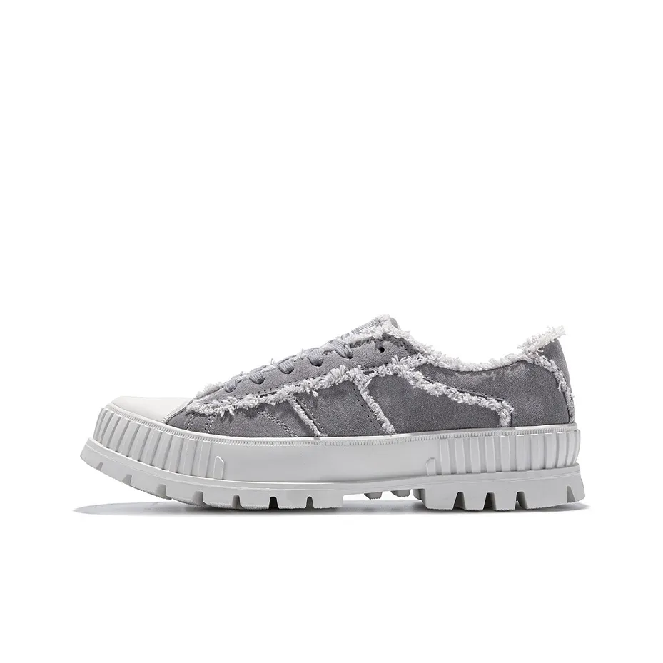 Palladium Pallashock Mid Organic Low-Top Sneakers Medium Gray Acre Unisex Палладий Pallashock Mid Organic Низкие Кеды Средний Серый Айвори Унисекс