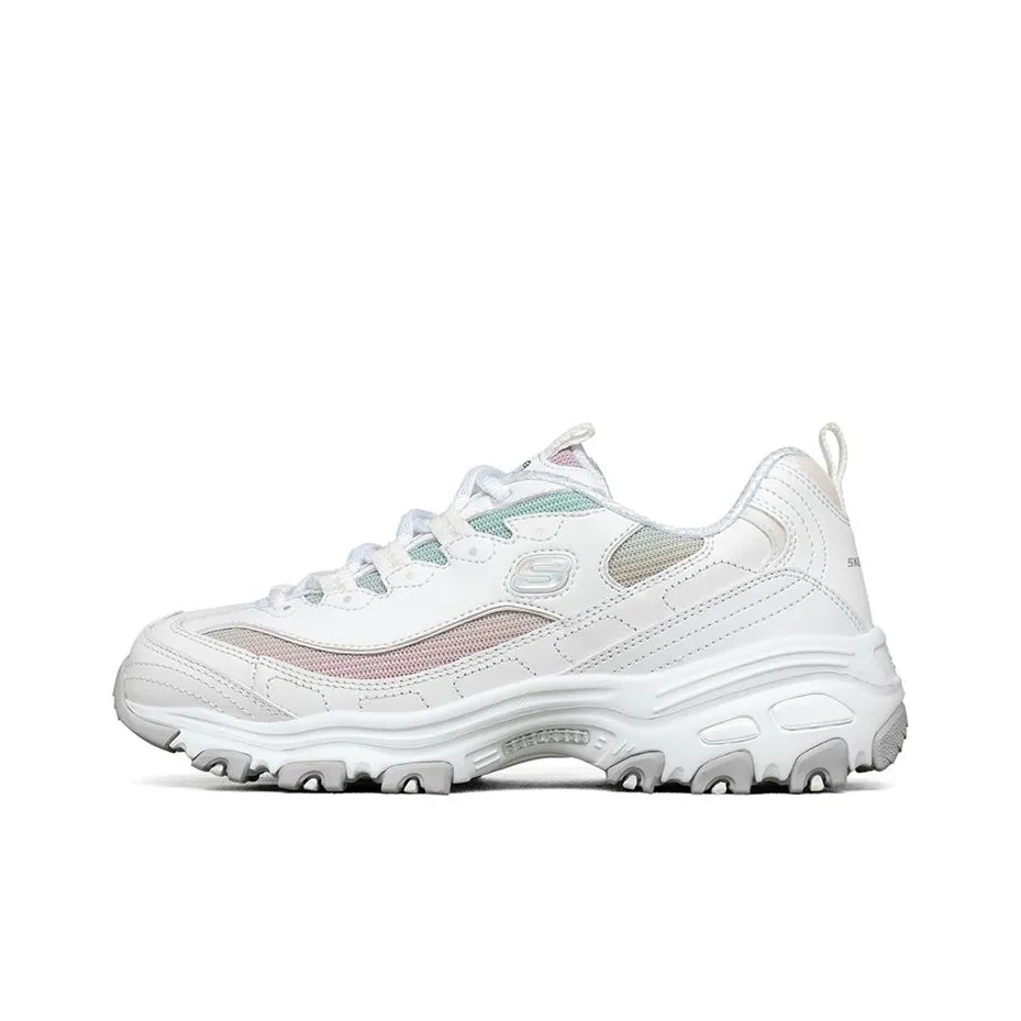 Skechers D'Lites 1.0 Low Top Running Shoes White/Multi Women's