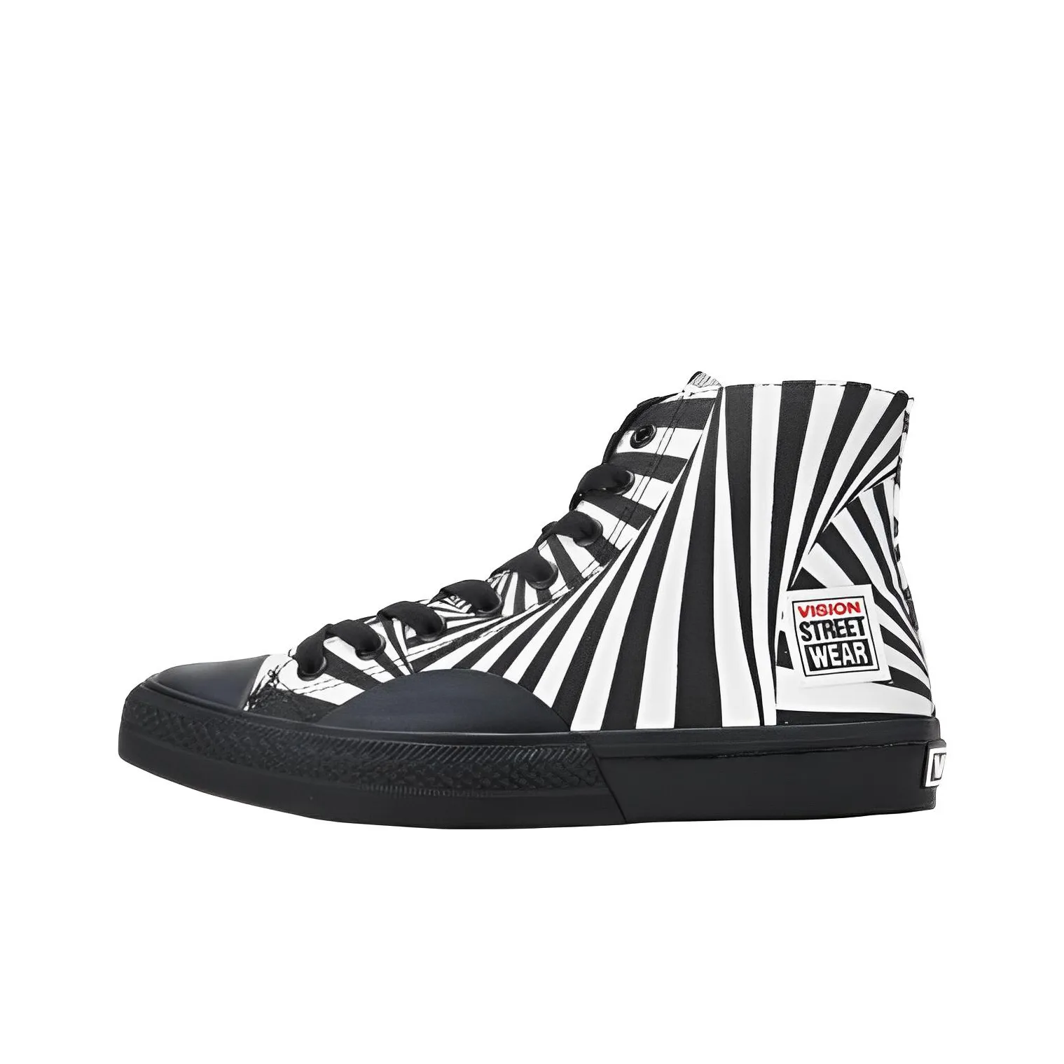 Vision Street Wear 80's Canvas Hi противоскользящие устойчивые к истиранию высокие кеды унисекс черно-белые