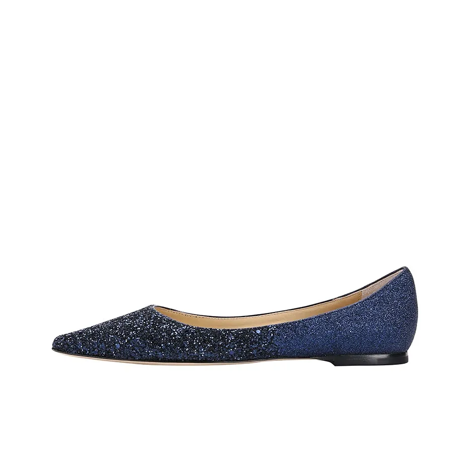 Jimmy Choo LOVE Zhou Yangjie Flat Shoes Women's Blue
