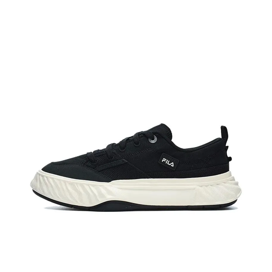 FILA Canvas Low NonSlip Durable Shoes 'Black White'