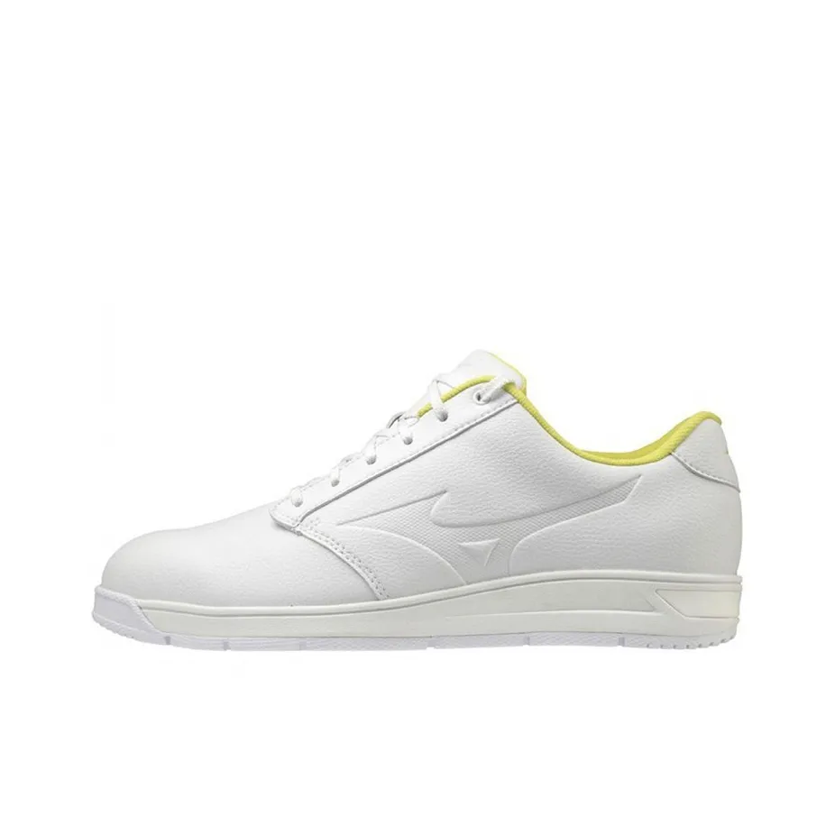 Mizuno Wide Style Spikeless Ladies Low Top Golf Shoes Women's White Yellow