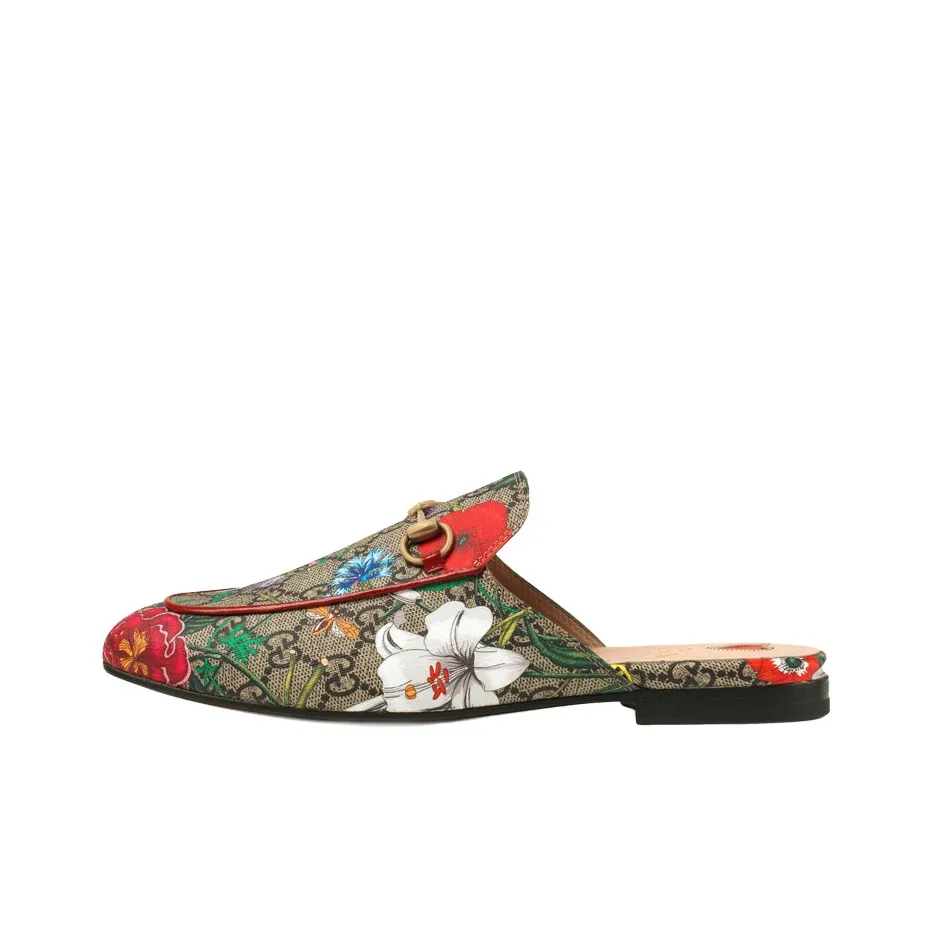 GUCCI Princetown Flat Shoes Casual Shoes Women's Red Brown