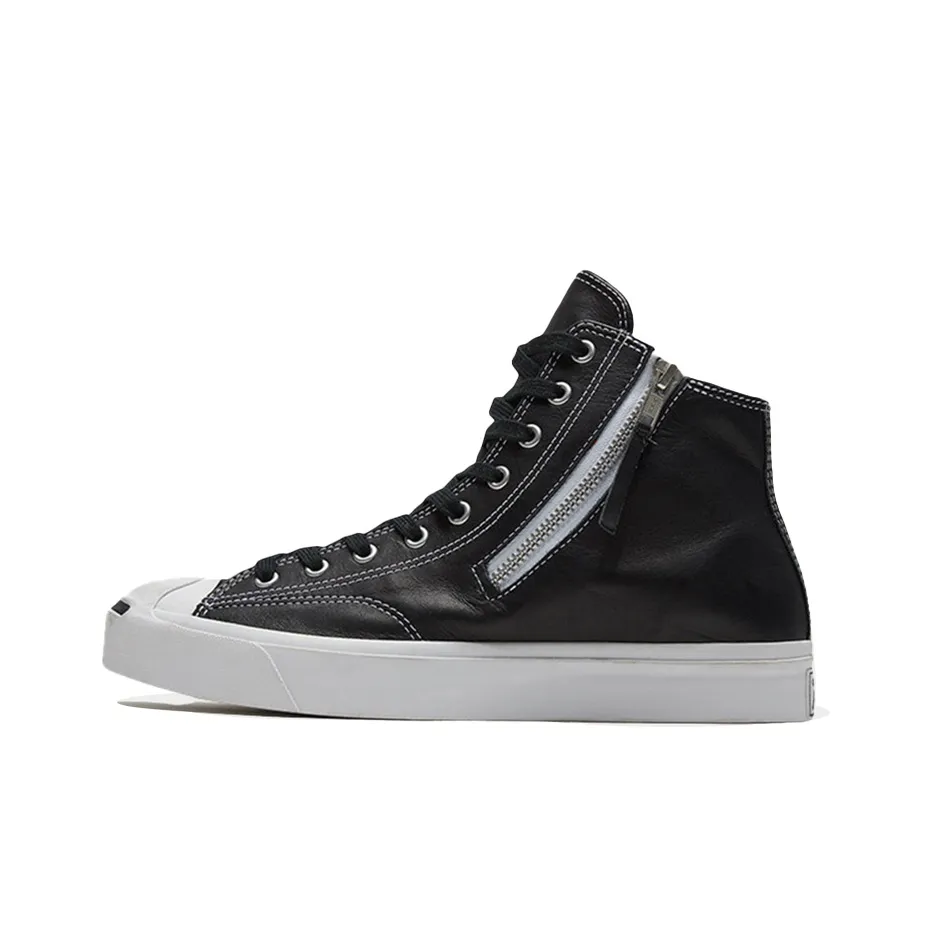 Конверс Jack Purcell Zip High Top Кеды Унисекс Черный Белый