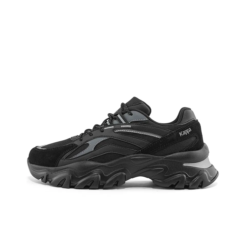 Kappa Cushioning Anti Slip And Wear Resistant Low Top Chunky Sneakers Unisex Black