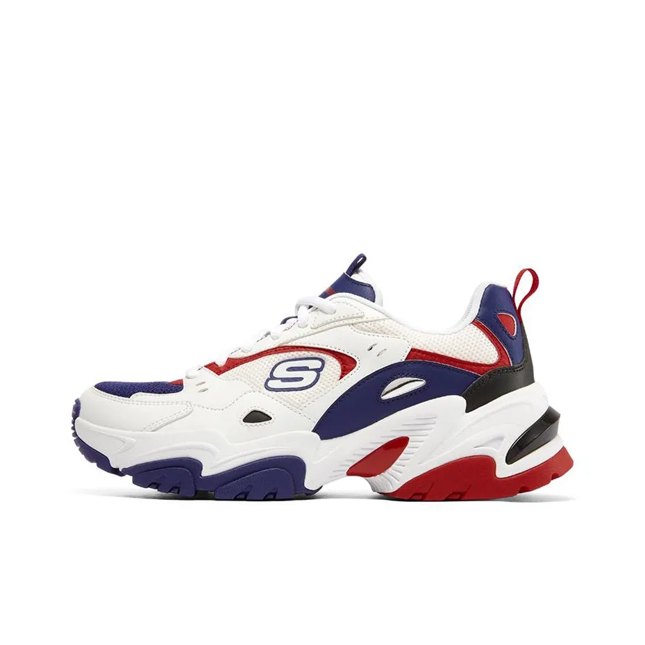 Skechers Stamina V2 Low Топ Толстая подошва Кроссовки Женские Морской Синий