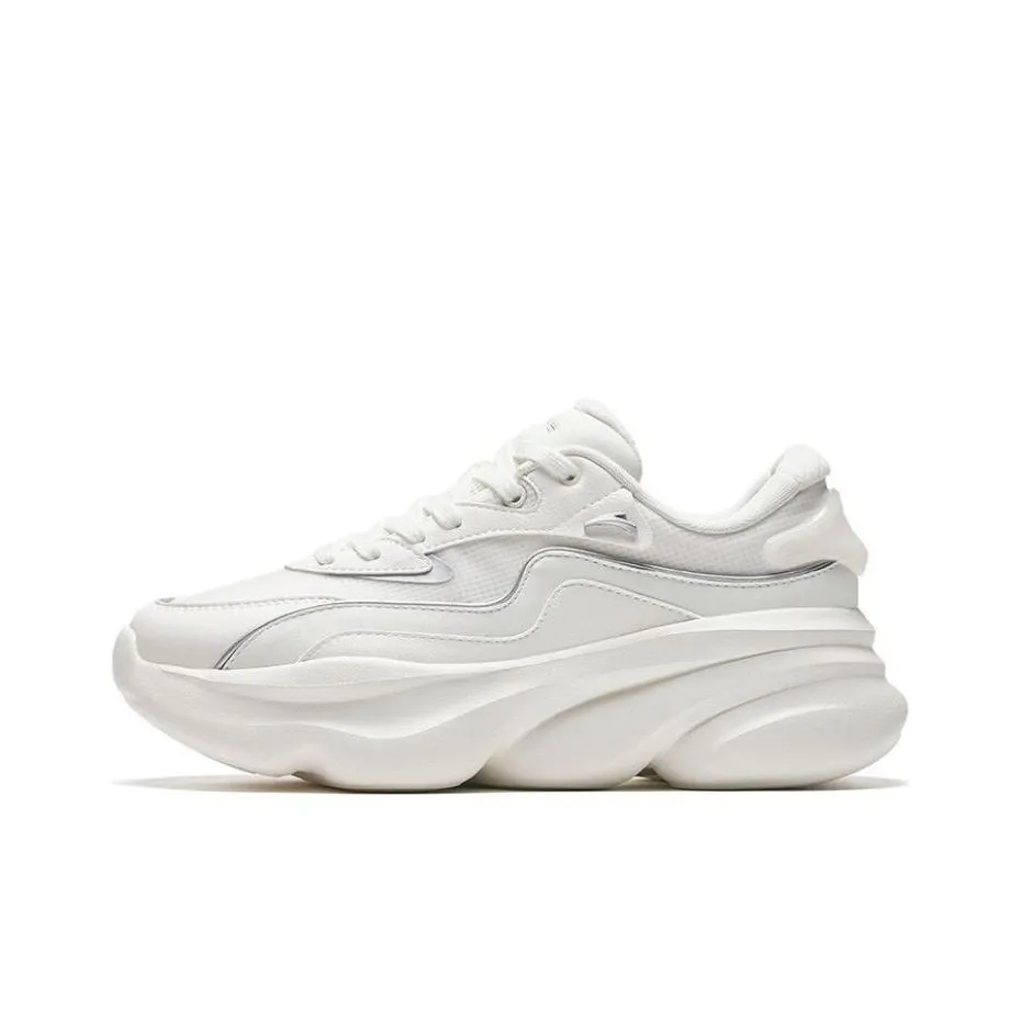 Anta Meow Shoes 3 Anti Slip Wear Resistant Low Top Chunky Sneakers Women's White