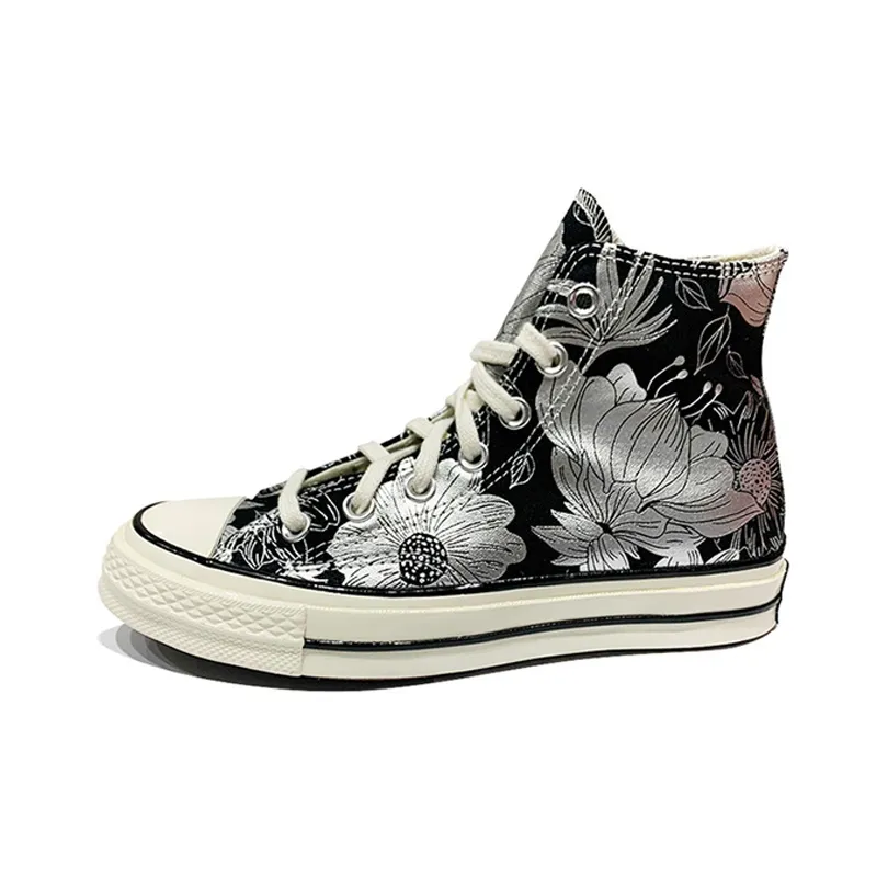 Конверс 1970s Chuck Taylor All Star High Топ Кеды Женские Черные Серебряные