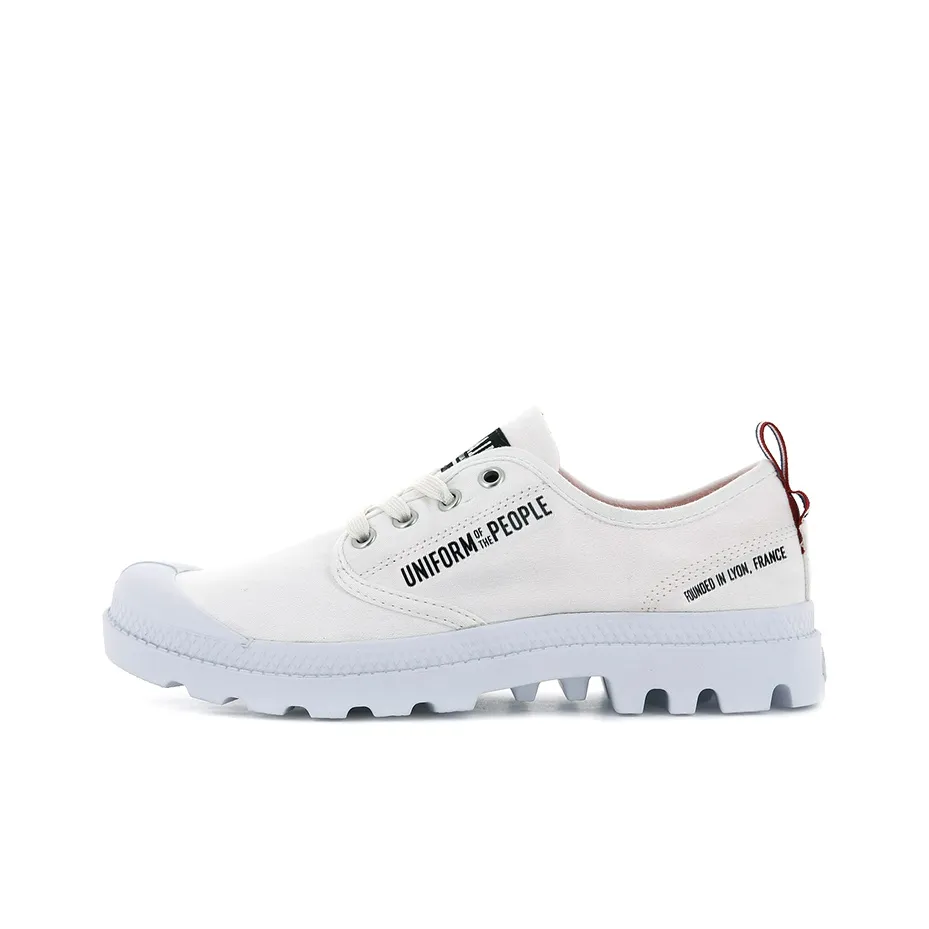Palladium Pampa Oxford Uniform Of The Slip Resistant, Abrasion Resistant, Breathable Low Top Canvas Shoes Unisex White