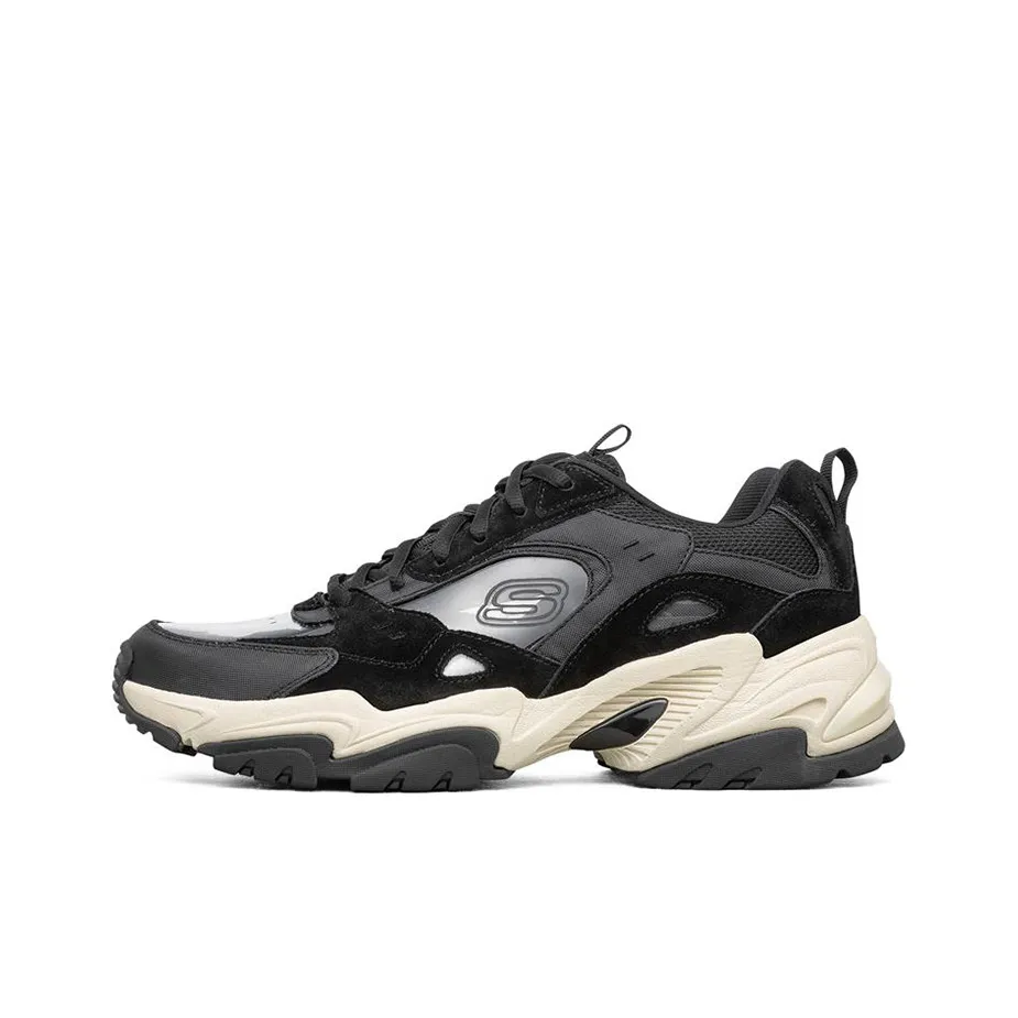 Skechers Stamina V2 Low Топ Толстая подошва Кроссовки Мужские Черные