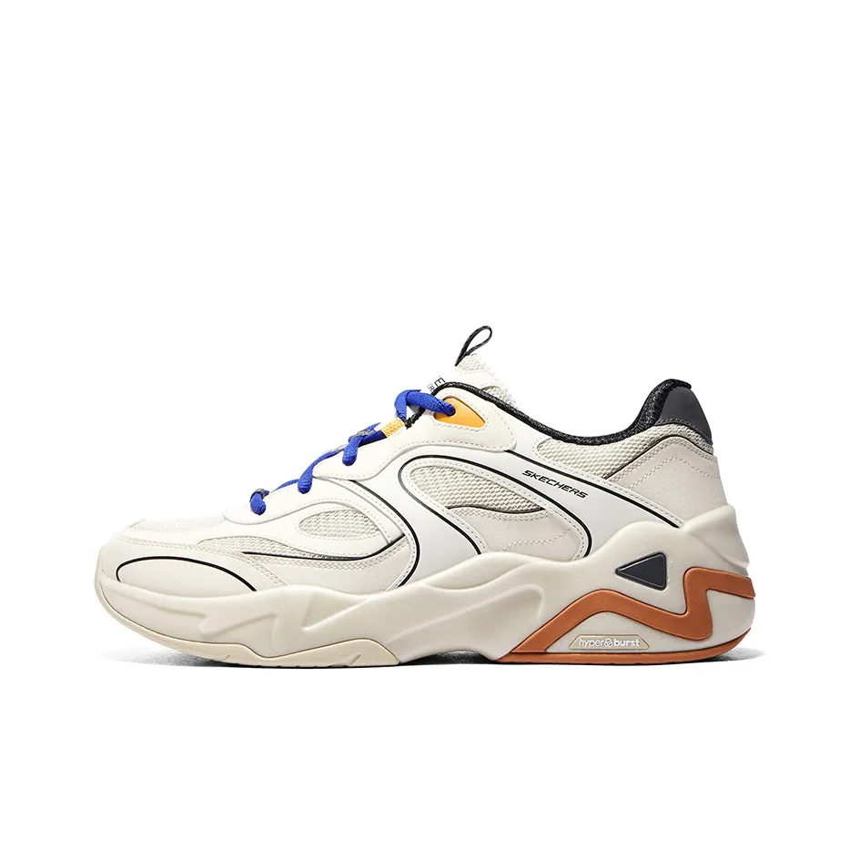 Skechers D'LITES HYPER BURST Hyper Burst Low Top Chunky Sneakers Men's White Black Orange