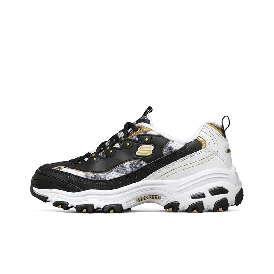 Skechers D'Lites Running Shoes Black/Gold Women's