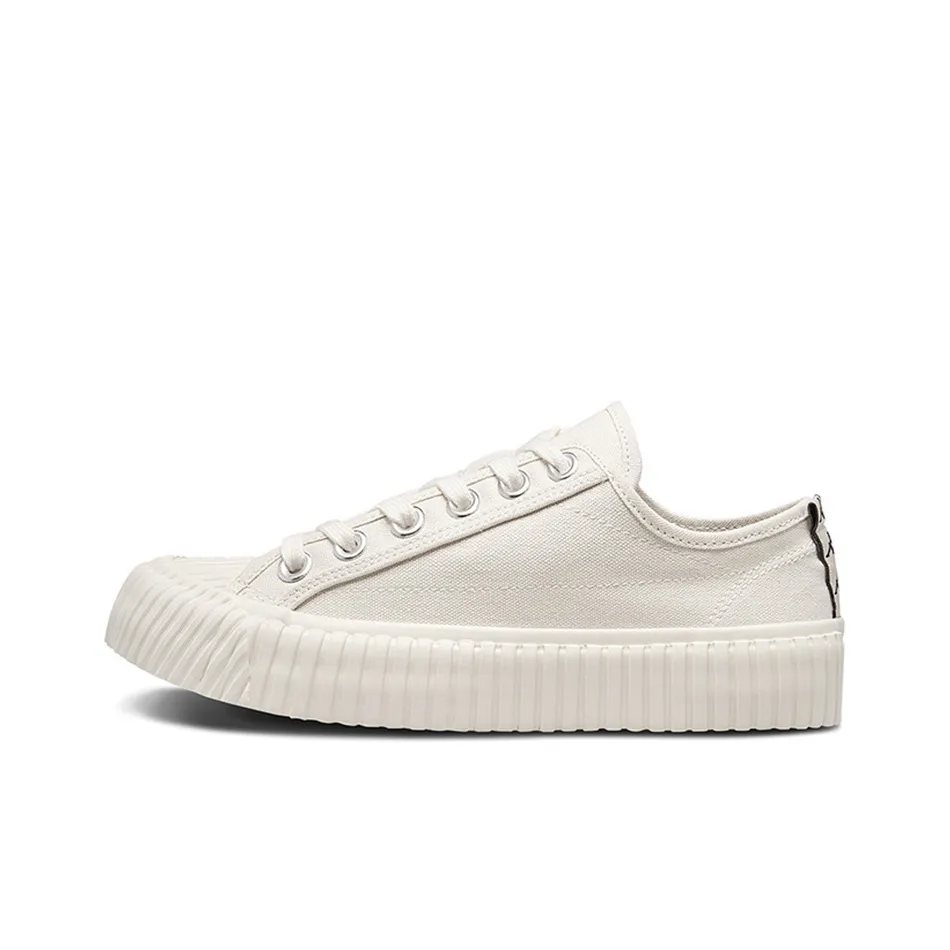 Kappa Anti Slip Wear Resistant Low Top Canvas Shoes Unisex White