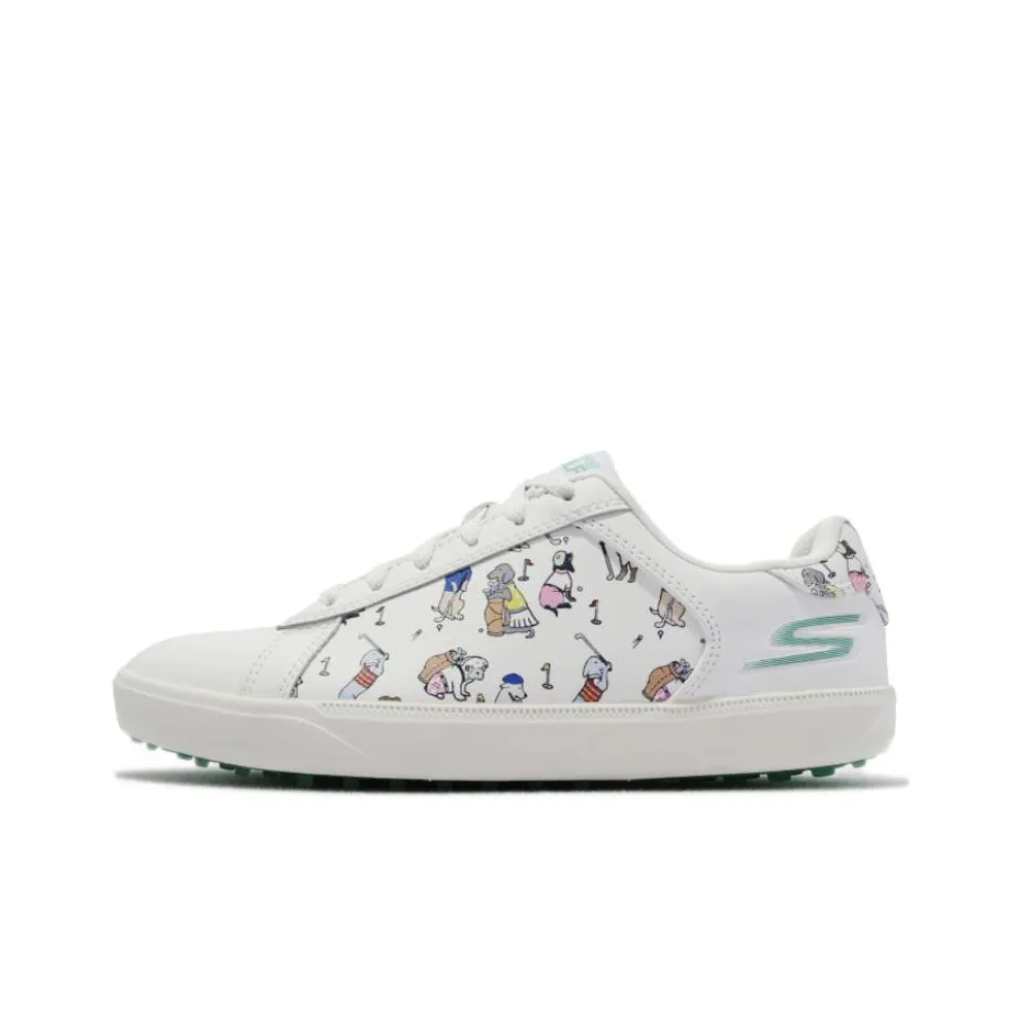 Skechers Go Golf Drive 4 Anti Slip Wear Resistant Low Top Golf Shoes Women's White Cyan