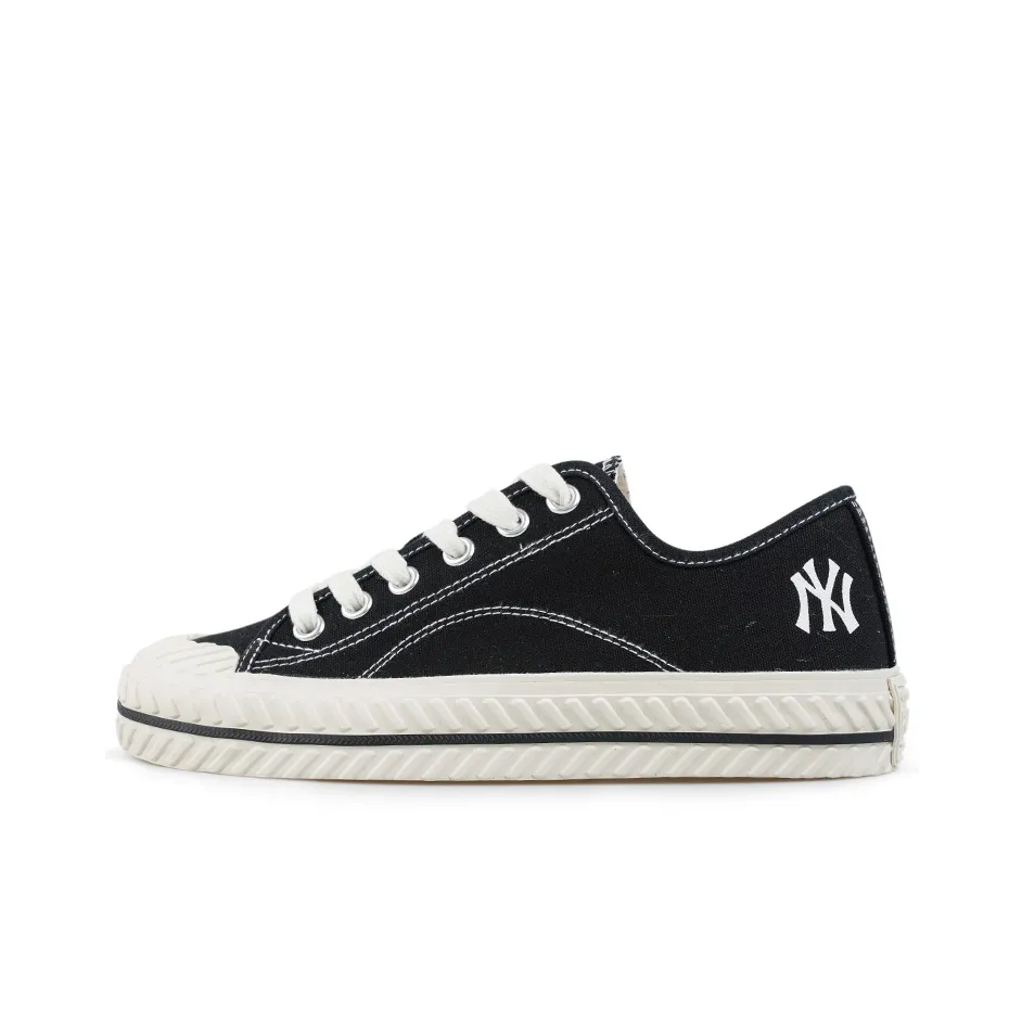 MLB Playball Cookie Shoes Slip Resistant, Abrasion Resistant, Breathable, Lightweight Low Top Canvas Shoes Unisex Black