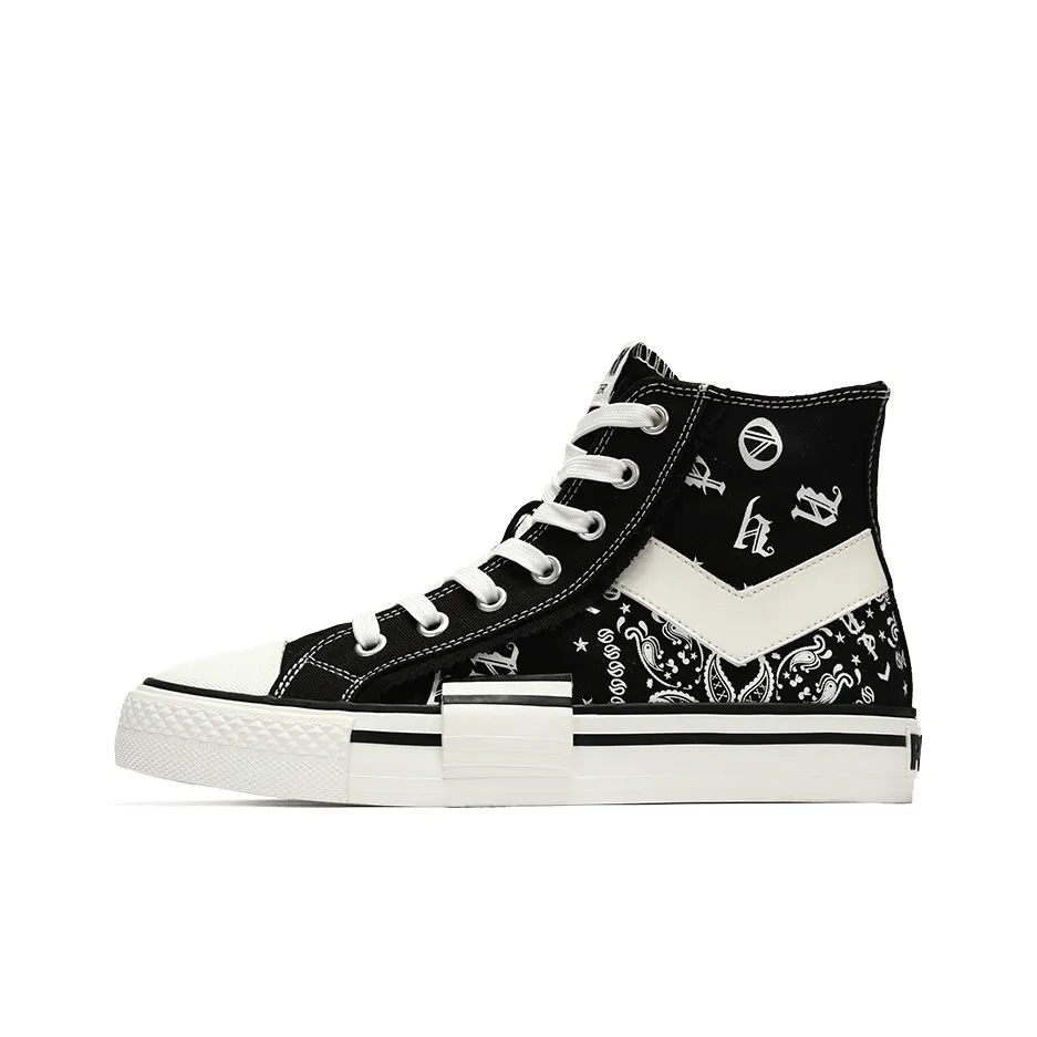 PONY Shooter Anti Slip Wear Resistant High Top Canvas Shoes Men's Black White