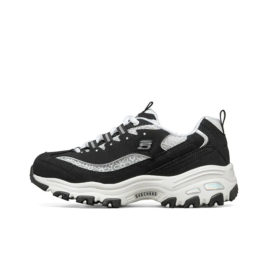 Skechers D Lites 1.0 Fashion Running Shoes Black/White Women's