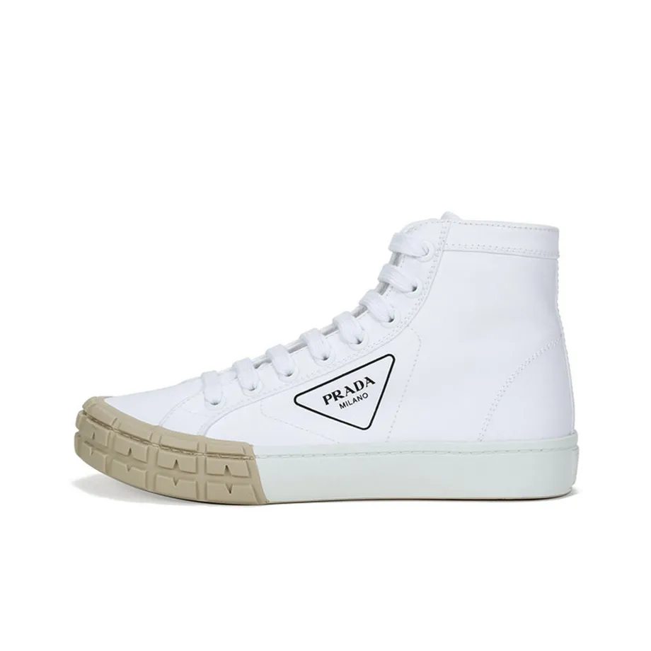 PRADA Canvas Shoes Men High Top White