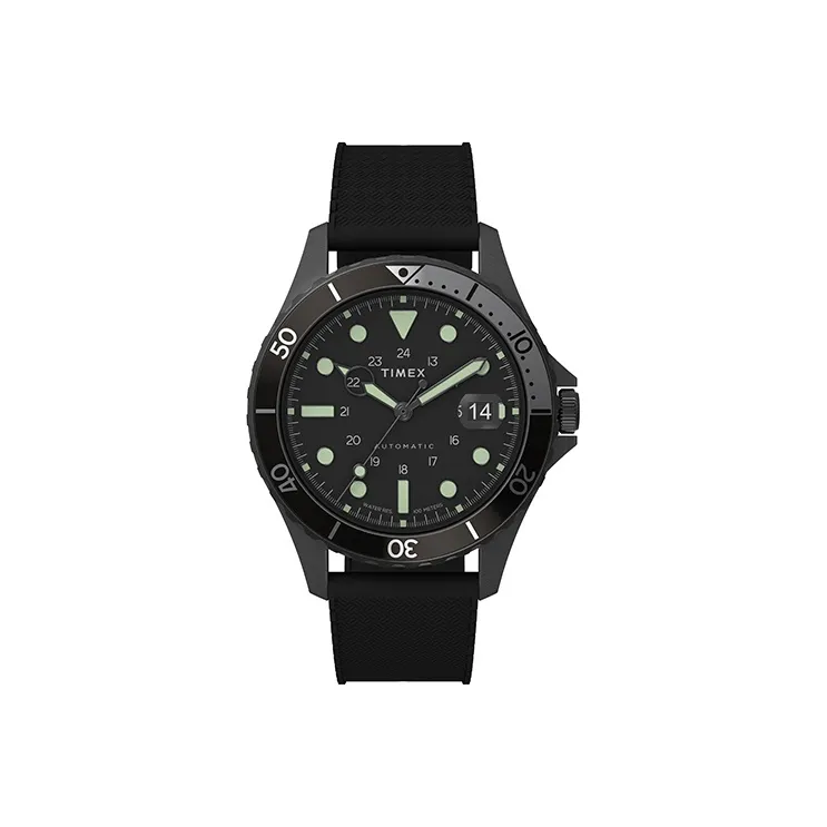 TIMEX ATLANTIS Collection Wrist Watch Automatic Mechanical Movement Fabric Strap 41 Black Dial Men's Watches TW2U99900
