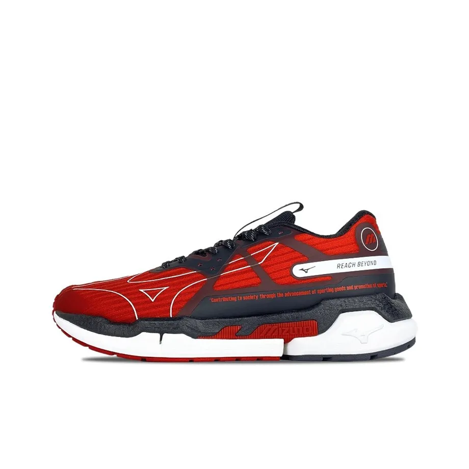 Mizuno Pi Knit Low Top Running Shoes Black/Red