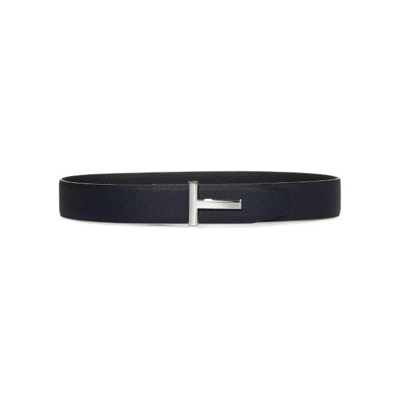 TOM FORD Two Tone Patchwork Smooth Buckle Leather Belts Men's Dark Blue