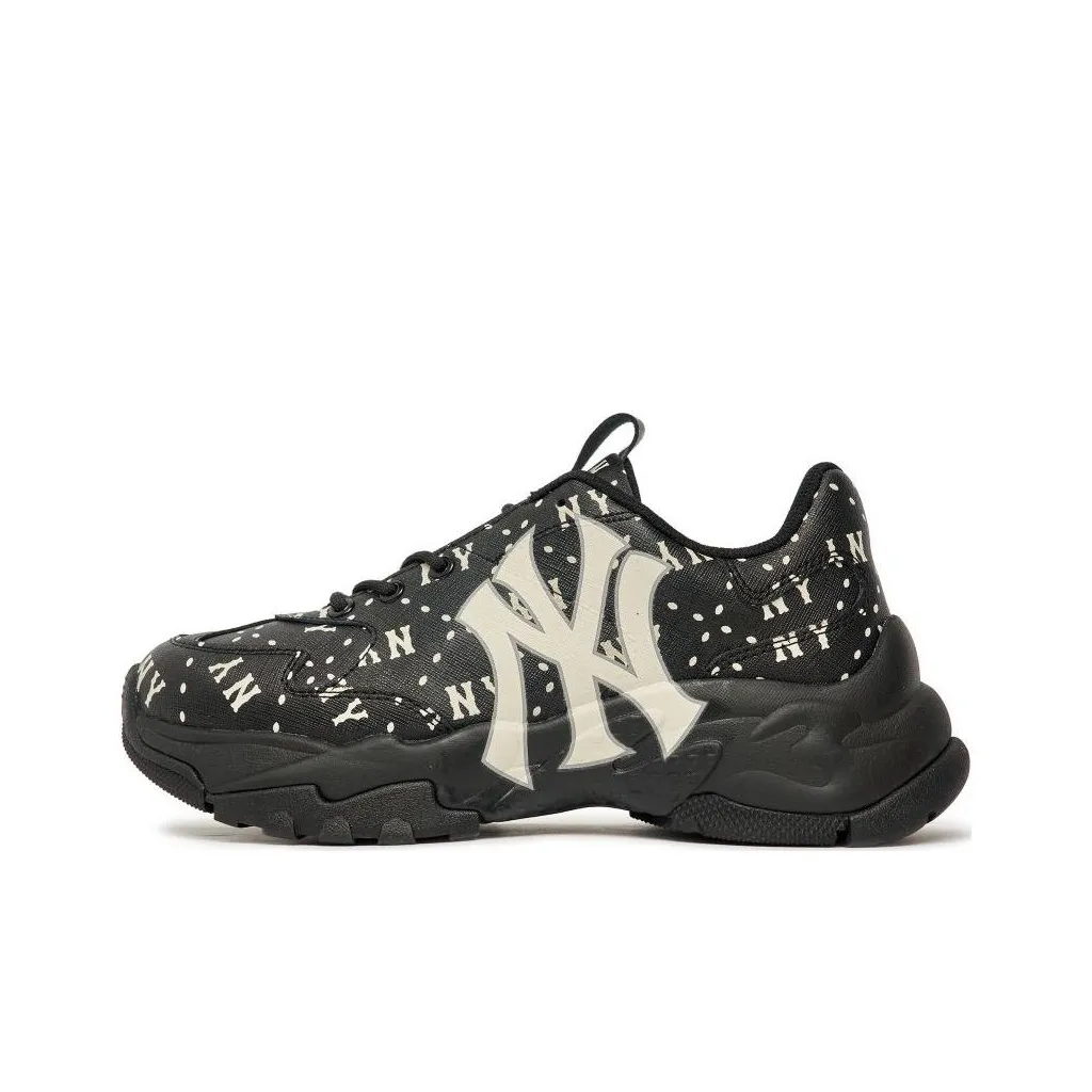 MLB Big Ball Chunky Cushioning Anti Slip And Wear Resistant Low Top Chunky Sneakers Unisex Black White