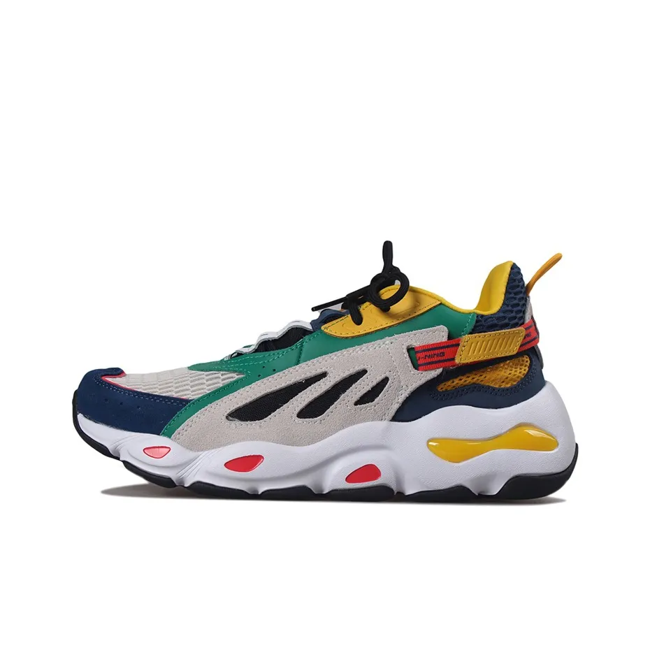 LiNing Butterfly Chunky Sneakers Men's Low Top White/Blue/Yellow
