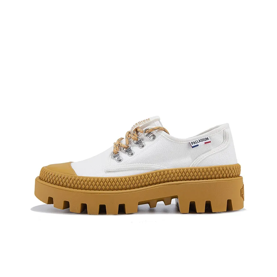 Palladium Pampa PampaMtLo Abrasion Resistant Low Top Canvas Shoes Unisex Bright White Orange Yellow