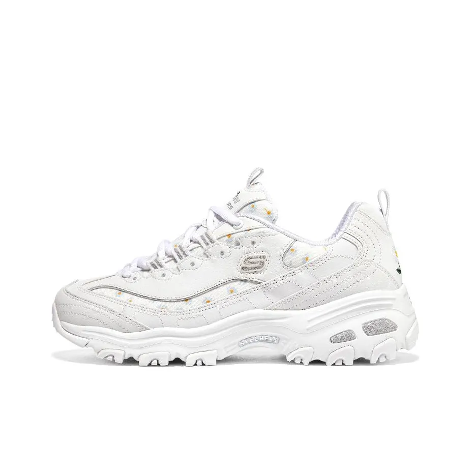 Skechers D'LITES 1,0 D'LITES 1,0 Fafa Bear Низкий Топ Массивные Кроссовки Женские Белые
