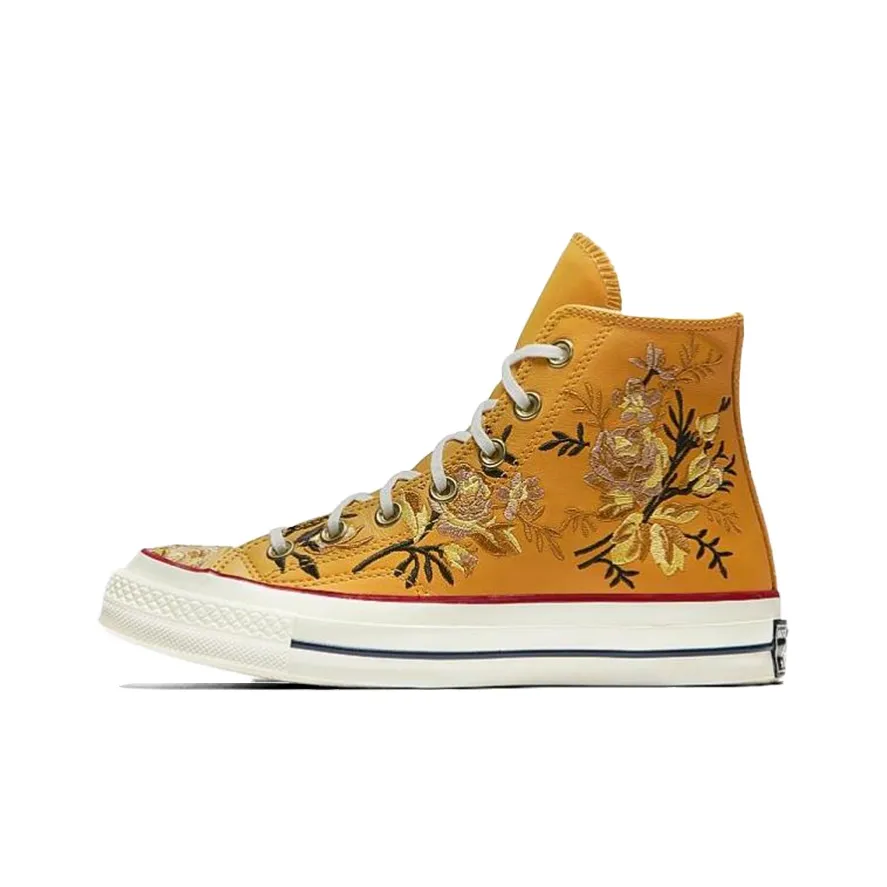 Converse Women's Chuck 70 High 'Parkway Floral Embroidery   Turmeric Gold' Women's