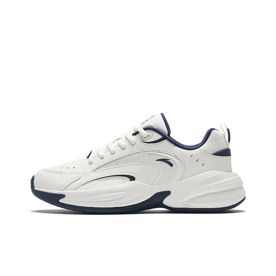 Anta ACE Abrasion Resistant Low Top Chunky Sneakers Women's White Blue