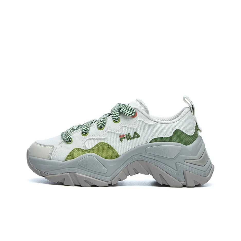 FILA Low Top Canvas Shoes Women's White Gray Green