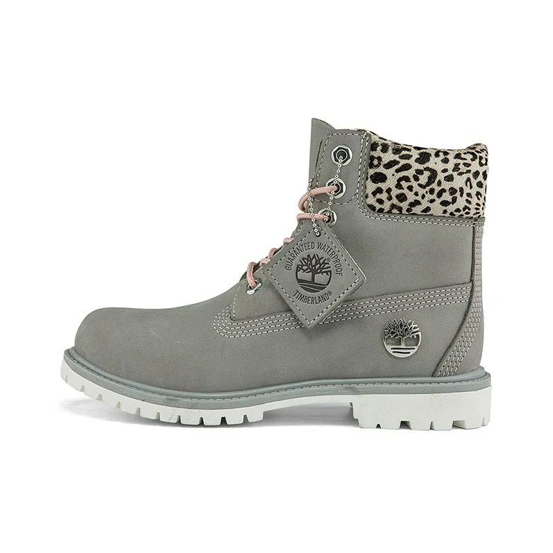 Timberland Safari Cheetah 6 Inch Waterproof Boot 'Grey And Cheetah Print' Women's