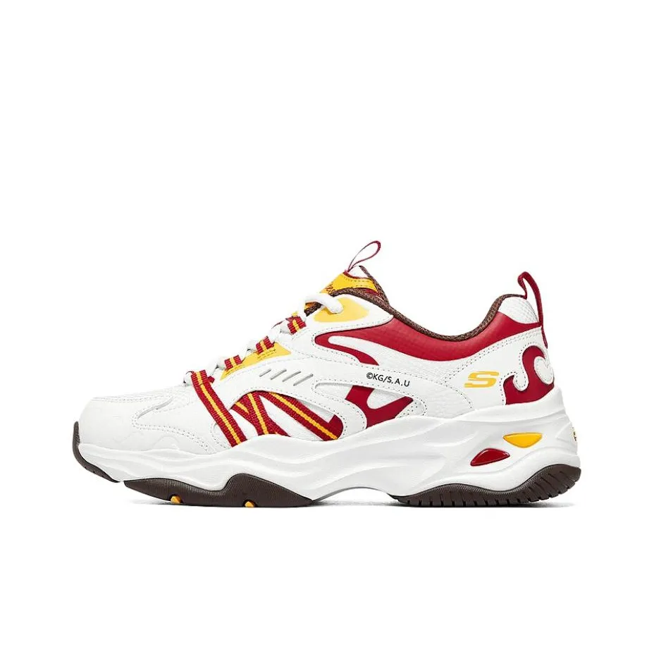 GUIMIEZHIREN x Skechers D'LITES 4,0 4,0 Low Топ Толстоподошвенные кроссовки Женские Белые Красные