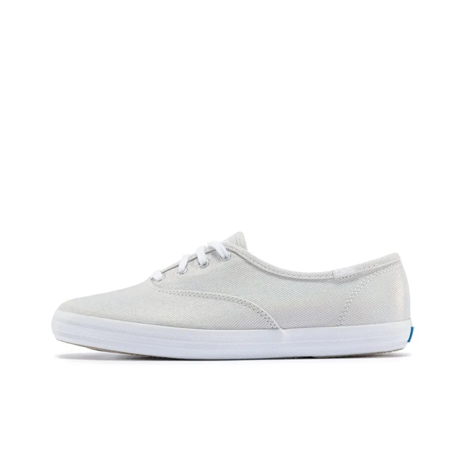 Keds Champion Denim Anti Slip Wear Resistant Low Top Canvas Shoes Women's Silver Gray